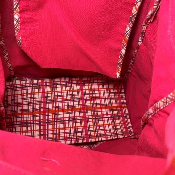 Vera Bradley Color Block Canvas Tote Bag Magenta Pink Orange - Picture 7 of 9